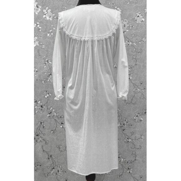 SoieRose 100% Cotton Victorian – Long Sleeve White Vintage Sleepwear SR-1208 - Picture 8 of 9